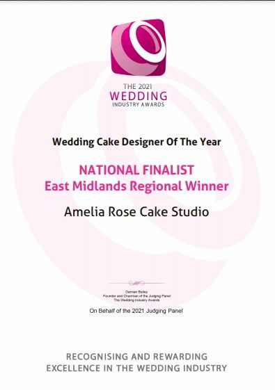 Image for 2021 Wedding Cake Designer Of The Year East Midlands NATIONAL FINALIST