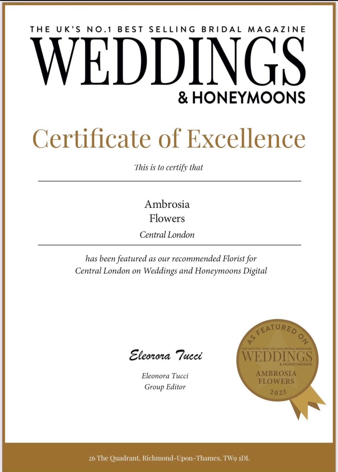 Image for Featured in wedding and honeymoon publications for romantic, editorial-inspired floral design and thoughtful styling.