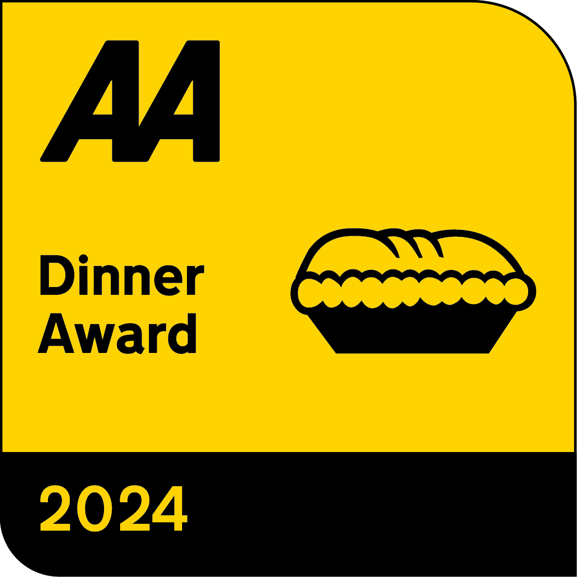 Image for Dinner Award from AA Rated Trips, awarded 2024 and 2025