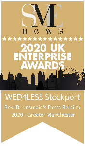 Image for 2020 UK Enetrprise Awards. Best Bridesmaid Dress Retailer Greater Manchester.
