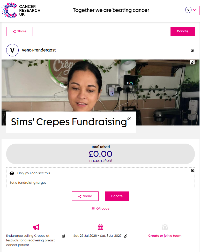 Image for Sim's Crepes is in association with Cancer Research and an official  supporter 