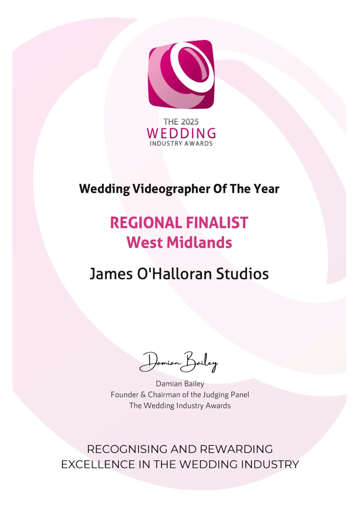 Image for The Wedding Industry Awards - Videographer of the Year - Regional Finalist